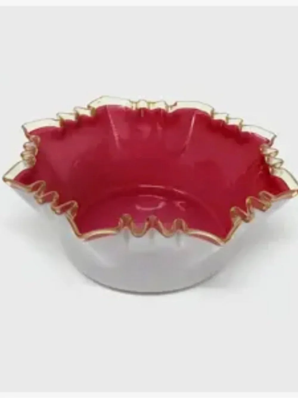 Victorian Pink Cased Art Glass Brides Basket Bowl